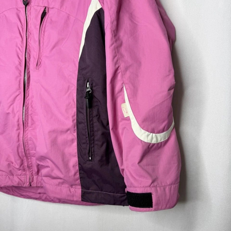 Obermeyer sz 8 pink white vtg full zip ski snowboarding winter coat jacket wmns - Image 4 of 4