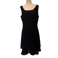 Virgo Chiffon Layered Little Black Dress Sz 10 Holiday Whimsigoth Classic Sheer