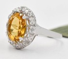 GENUINE 2.95 Cts YELLOW TOPAZ & DIAMONDS RING 10K SOLID GOLD - Free Appraisal — photo 3