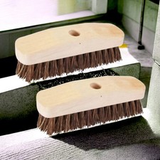 2 X Deck Scrubbing SCRUBBER Brush Heavy Duty stiff bassine bristles 228mm 9”