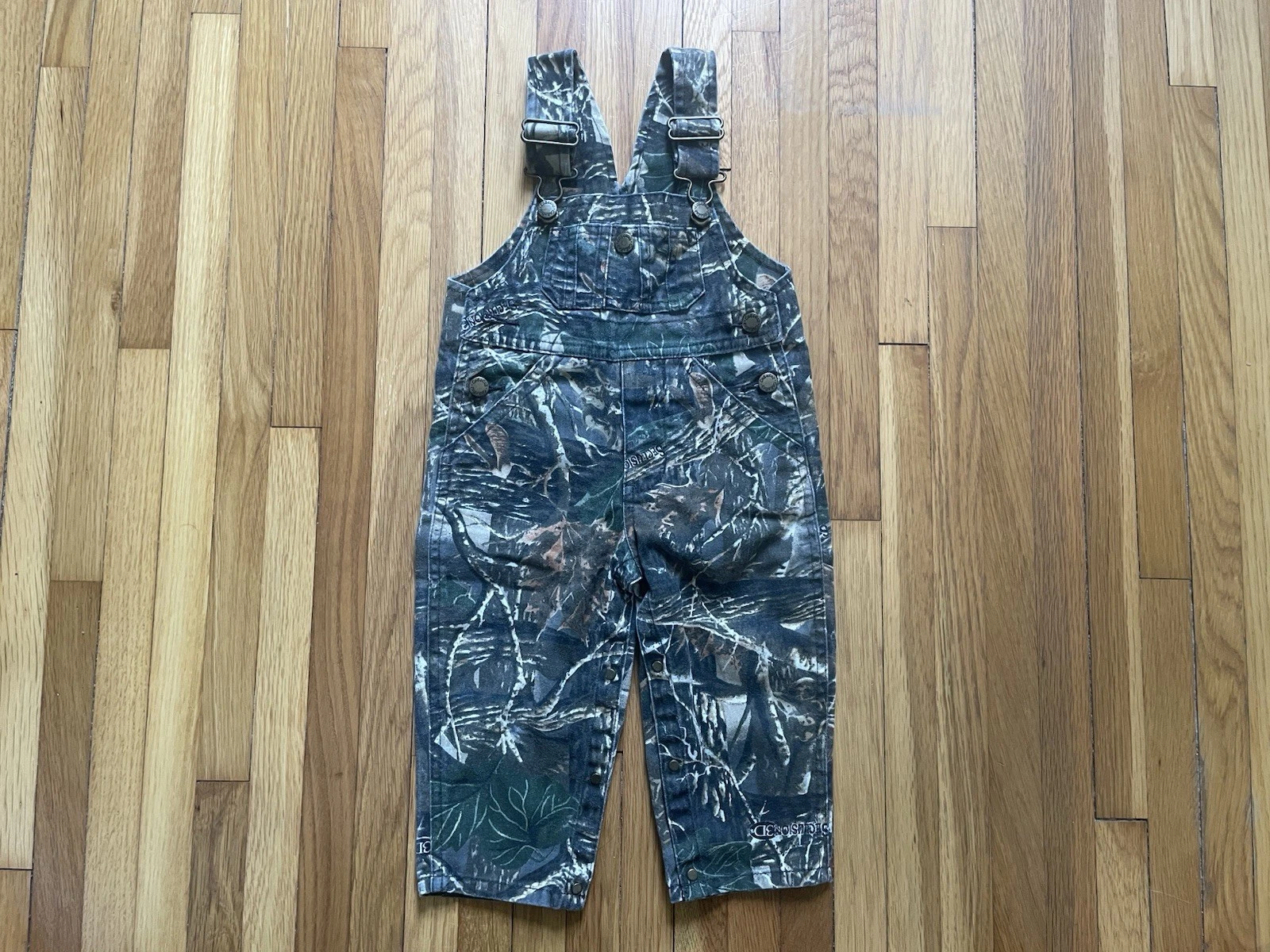 Cabelas Kids' Sherpa Fleece Bib Overalls Camo Snap Closure 12mo
