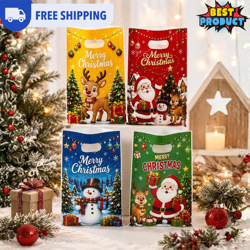 Christmas Gift Bags Candy Bags Xmas Party Decor Sweet Bags Tote Pouch Decor US