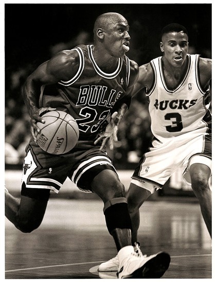 Michael Jordan Chicago Bulls NBA 1992 Type 1 Original Archival 8" x 10" B&W NEW