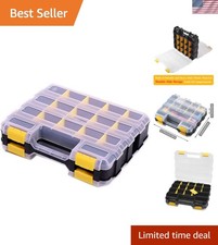 Hardware Organizer Box 34 Compartments Small Parts Organizer with Removable D...