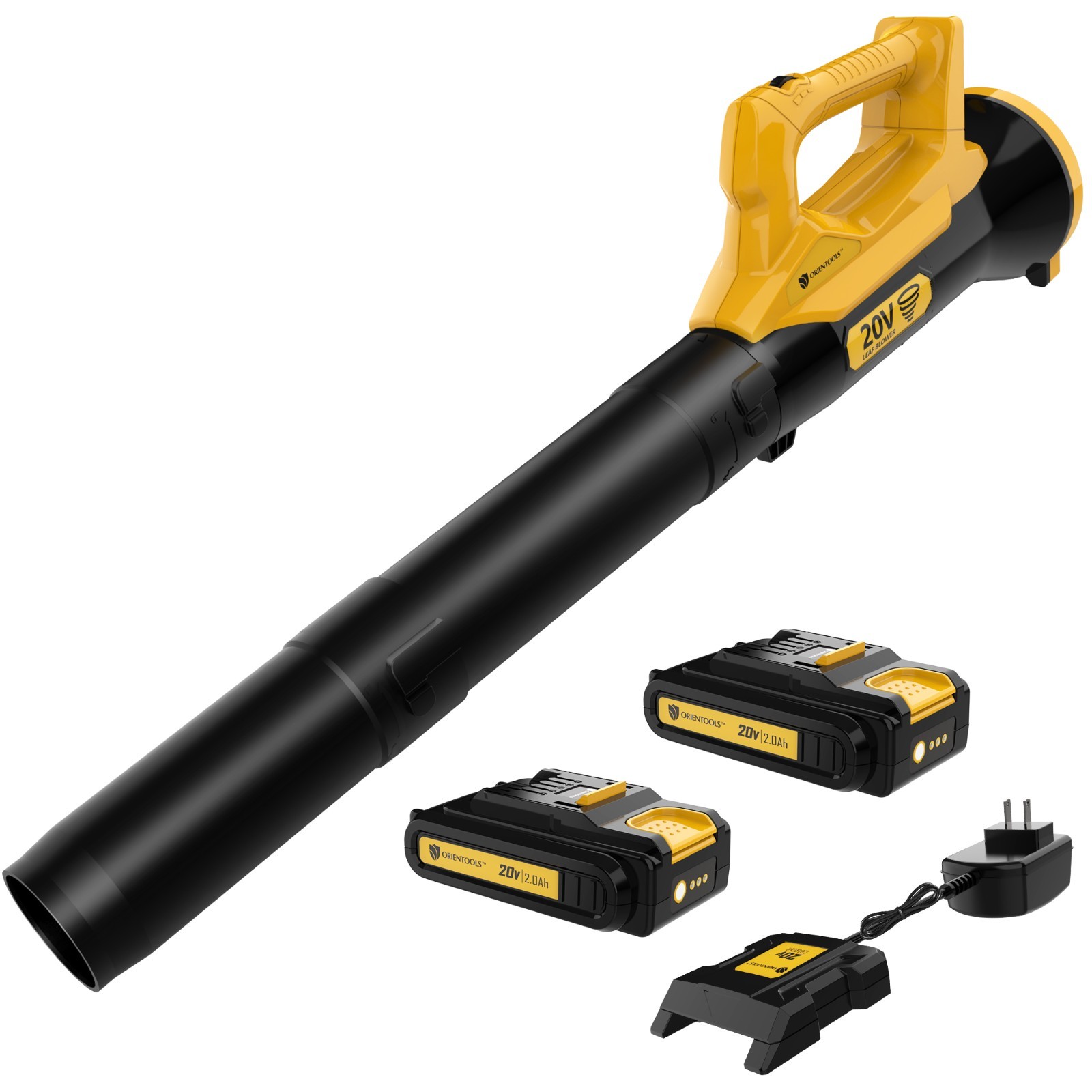 Orientools 20V Cordless Leaf Blower with 2x UL Certified 2.0Ah Battery & Charger