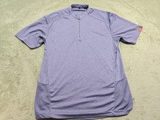 McDonalds Employee Uniform Shirt Polo 1/4 Zip Blue Heathered Mens Sz M