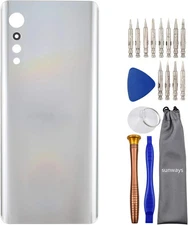 Glass Back Case Battery Door with Pre Cut Adhesive for LG Velvet 5G UW LM