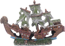 Aquarium Boat Shipwreck Sunken Pirate Ship Resin Fish Tank Decorations Aircraft