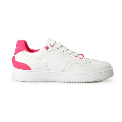 Versace Women's Medusa Logo Pink & White Leather Sneakers