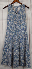 Pact Fit & Flare Open Back Midi Dress Looking Glass Floral Womens Small S SM EUC