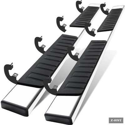 Running Boards Stainless Steel 2 COMNOVA 6 Inches Steps Nerf Bars Compatible Cab