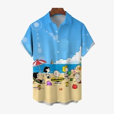 Mens Cartoon Character Hawaiian Casual Short Sleeve Shirt 2311000339
