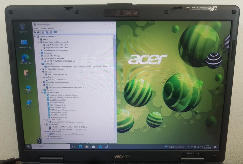 17" Acer 7630 Intel 2x2,1GHz 2GB 256GB SSD HDMI Webcam DVDRW Wlan Win10Pro uvm. - Bild 3 von 4