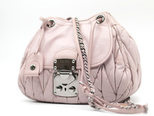 miumiu Shoulder Bag Chain Pink Matelasse Authentic