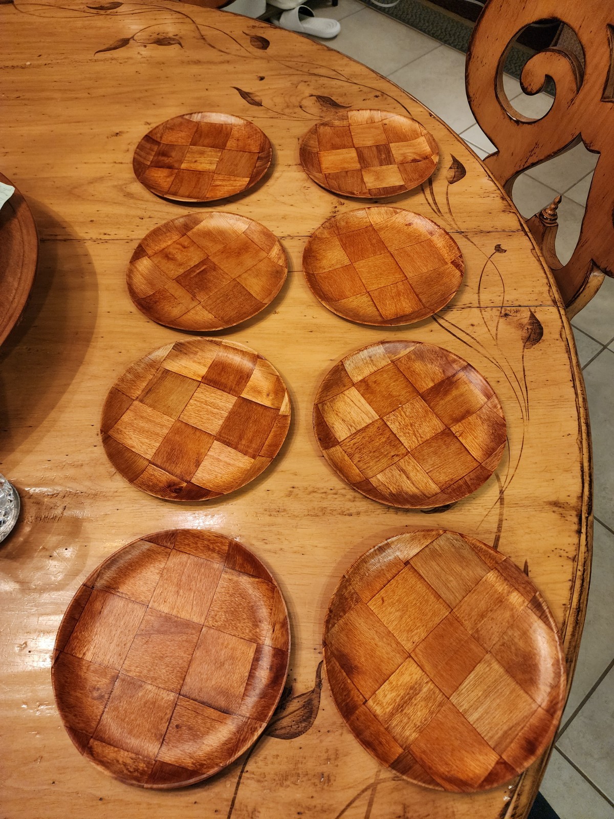 Libertyware 8" Woven Wood Plate Salad Plate (Set of 8)