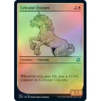 FOIL CELESTIAL UNICORN (SHOWCASE) X4 Adventures In The Forgotten Realms AFR MTG