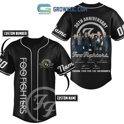 Foo Fighters 30th Anniversary Fan Personalized Baseball Jersey With Sewn Trim