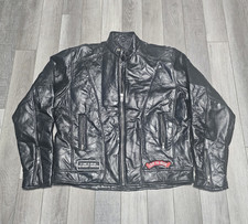 Diamond Plate Buffalo Leather Jacket Live To Ride Patches X Large Black Zip Up