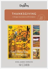 DaySpring - God Bless you at Thanksgiving - 4 Fall Landscape Design Assortment w