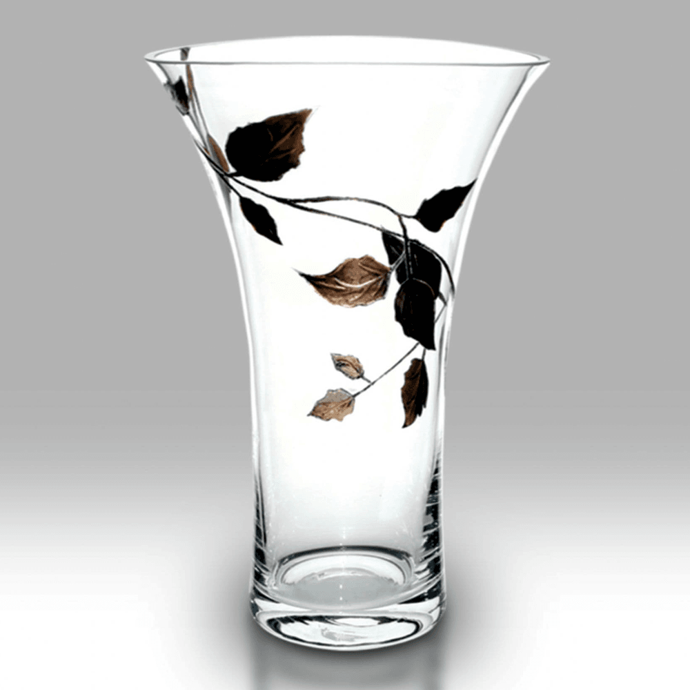 Nobile Glassware Gold Leaf Flared Vase - 19cm 4793