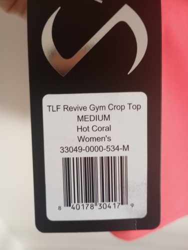 NWT Tlf Womens Revive Gym Crop Tank Top Coral Scoop Neck Draped Stretch M - Picture 3 of 3