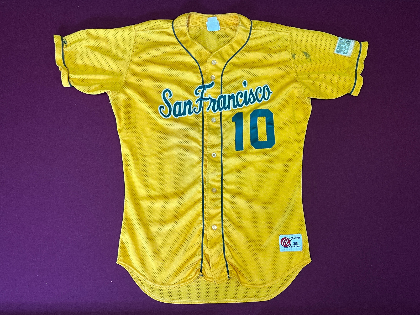 University of San Francisco vintage game worn baseball jersey Rawlings 46