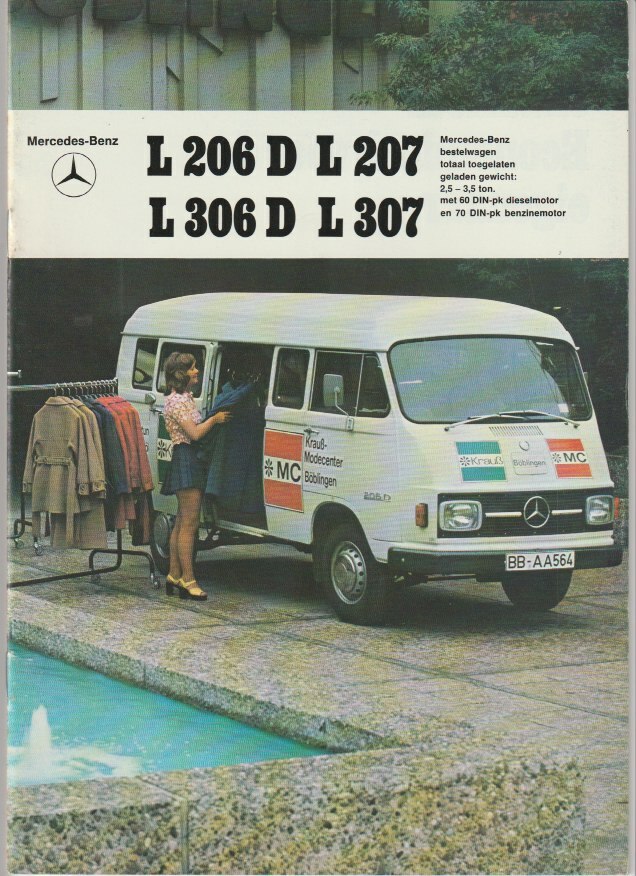 1976 MERCEDES BENZ L206D L207 L306D L307 VAN MINIBUS 24p Brochure