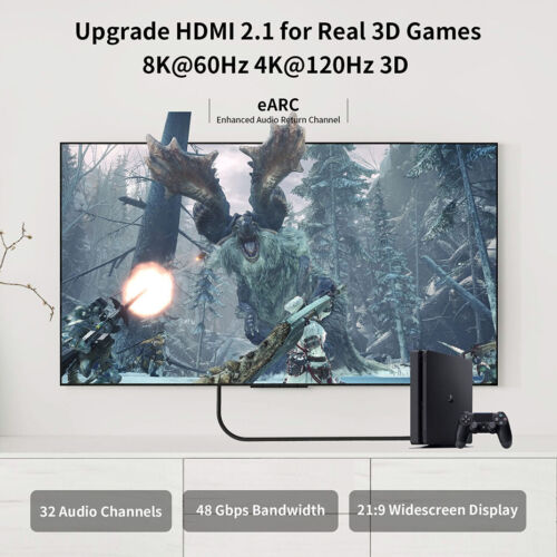 Premium HDMI Cable V2.1 V2.0 8K 4K Ultra HD XBOX PS4 PS5 TV High Speed HEC eARC - Picture 5 of 25