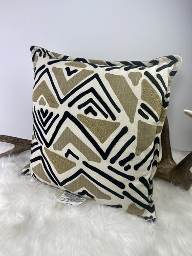 Threshold Target Geometric Black Tan Safari Accent Throw Pillow 18” - Picture 4 of 8