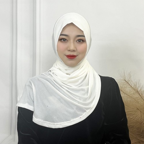 Muslim Women Glitter Turban Hijab Instant Hat Ready to Scarf Wrap Shawl Headwear - Picture 26 of 74