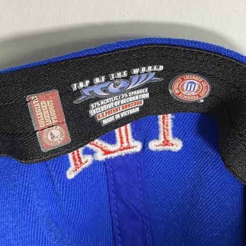 Kansas Jayhawks Blue & Red KU Flex Fit Hat Top Of The World One Size - Picture 8 of 8