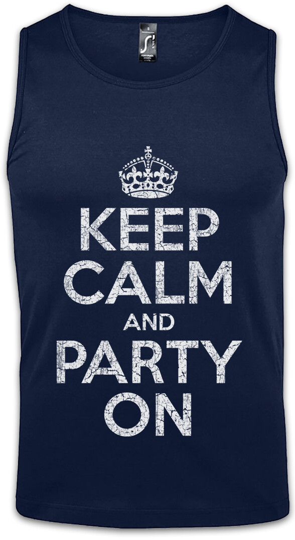 ALTRA Canotta uomo Keep Calm And Party On discoteca discoteca ubriaca danza festa musica