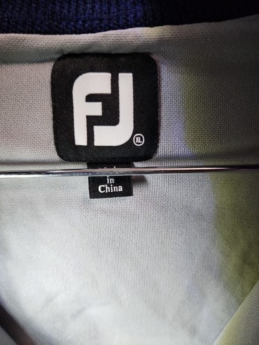 FootJoy FJ Hombres Lana Cuarto Cremallera Pullover Golf Suéter Chaqueta Azul Talla XL - Imagen 5 de 7
