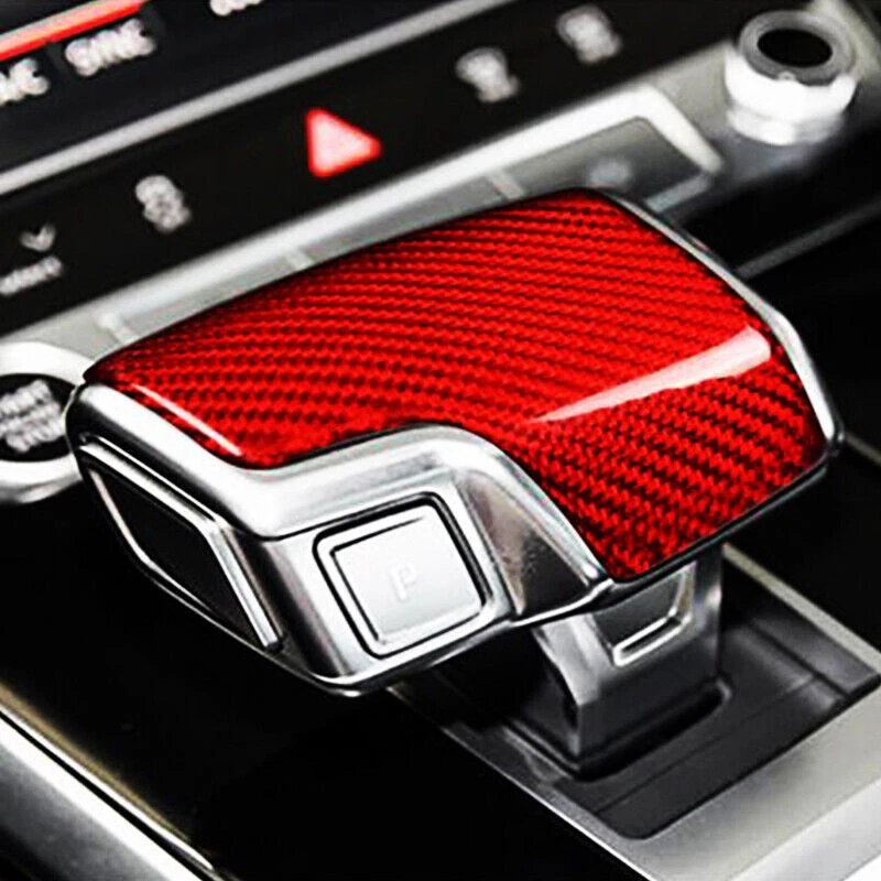 Cubierta de perilla de cambio de marchas de fibra de carbono real para Audi A8 Q8 Q7 A7 A6 S7 S6 RS6 Foto 3 de 4