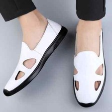 Genuine Leather Men Casual Sandals Loafers Breathable Walking Beach Outdoor Shoe