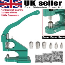 1500PCS 3 Dies Heavy Duty Hand Press 1500 Grommet Eyelet Machine Punch Tool Kit