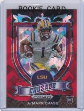 JA'MARR CHASE ROOKIE CARD 2021 Jamarr Football RARE RED CRACKED ICE PRIZMS $$ RC