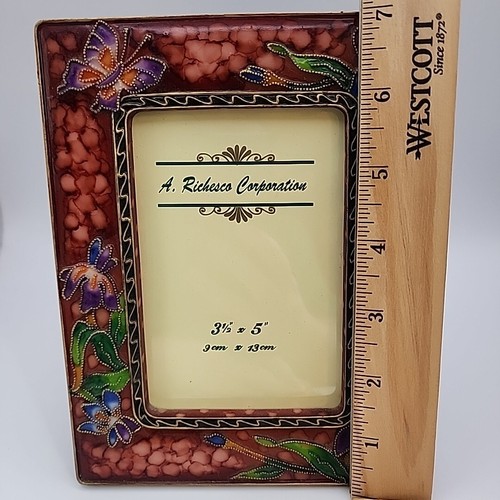 Richesco Cloisonne Style Butterfly Floral Picture Frame A. Richesco Corp. - Picture 5 of 9