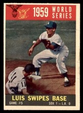 1960 Topps Baseball #389 World Series Game #5 (Luis Swipes Base) NM *g1