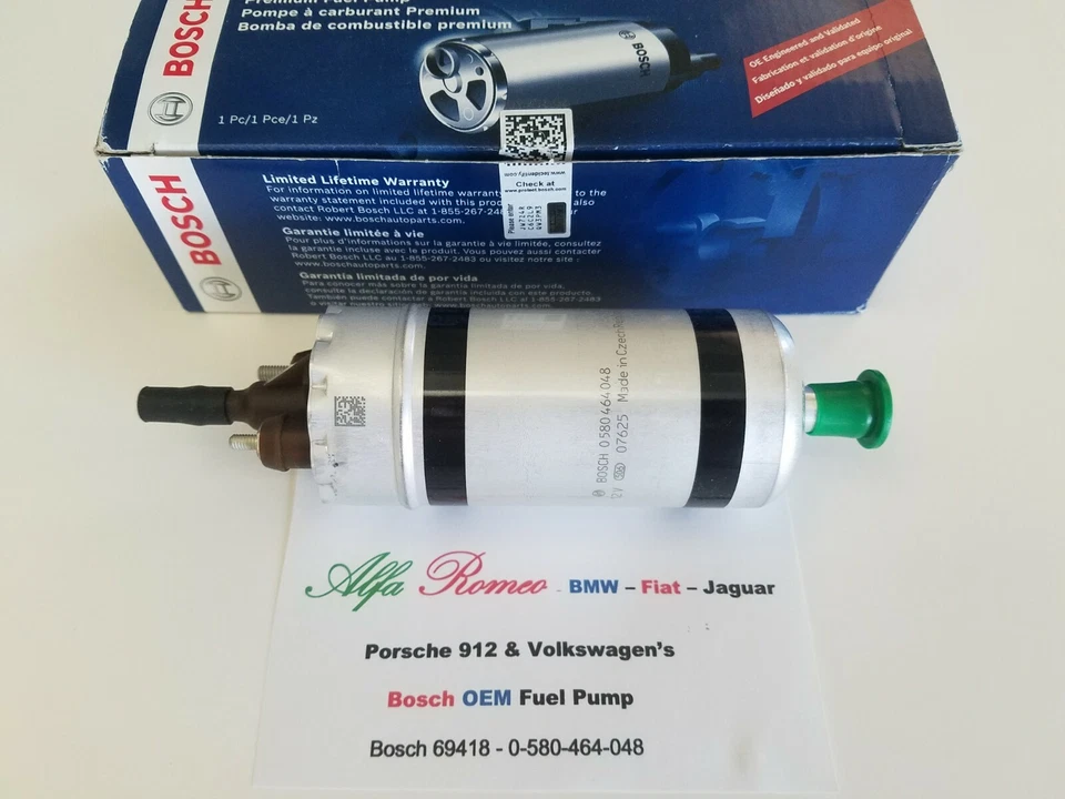 OEM Bosch Fuel Pump-Alfa Romeo Spider , Milano, GTV6 ,Fiat 124 & X1/9 - BMW -TR7 - Image 4 of 4