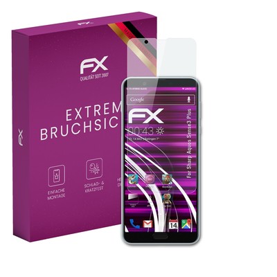 atFoliX Glasfolie für Sharp Aquos Sense3 Plus Displayfolie 9H Schutzpanzer