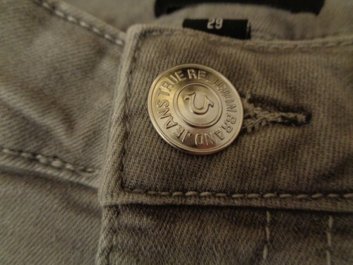 NEW True Religion Jeans Jennie Curvy mid rise super skinny light grey 29" waist - Picture 5 of 20