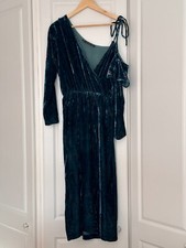 Zara Long Dark Green Asymmetric Dress Size UK M