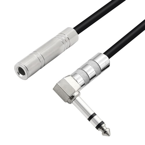 1/4 Zoll Stereo Verlängerungskabel rechter Winkel 6,35 mm Stecker auf Buchse TRS Stereo... - Bild 8 von 12