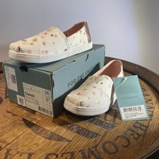 Toms Classic Pale Blush Party Dots multicolor Big Girls Size 3.5 Y NIB