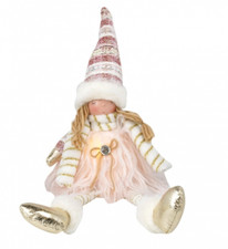 BAMBOLINA NATALIZIA con vestitino rosa e luci