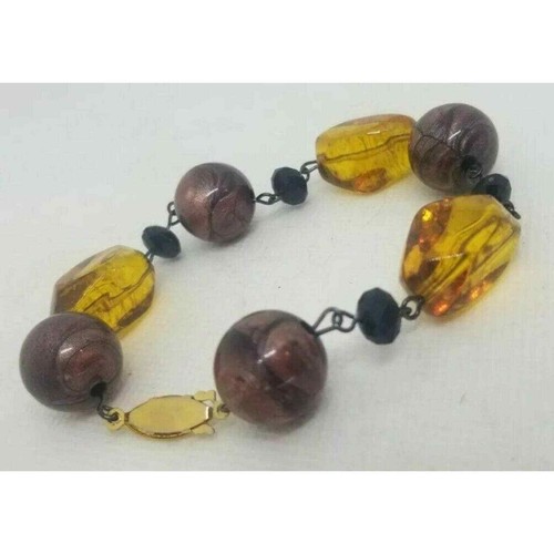 Otoño Moda Otoño Color Cuentas Pulsera Eslabón Broche Bonito Disfraz Joyería - Imagen 3 de 4