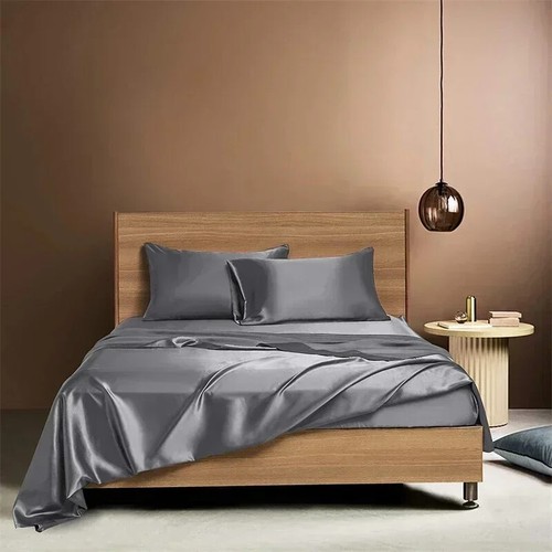 Queen Size Bed Sheet Set Luxury Grade A Bed Solid Bed Cover Set Bedsheet Sets - Picture 28 of 32