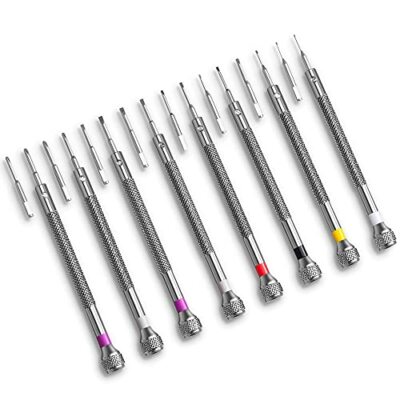 Professional Screwdriver Set 8PC,Precision Screwdriver 0.6 -1.6mm W/8 Extra Head