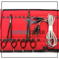 Non-Stick Reusable Bipolar Artery Sealer Forceps, Black-6.5"+ 8.5" &3m Cord 2 PC